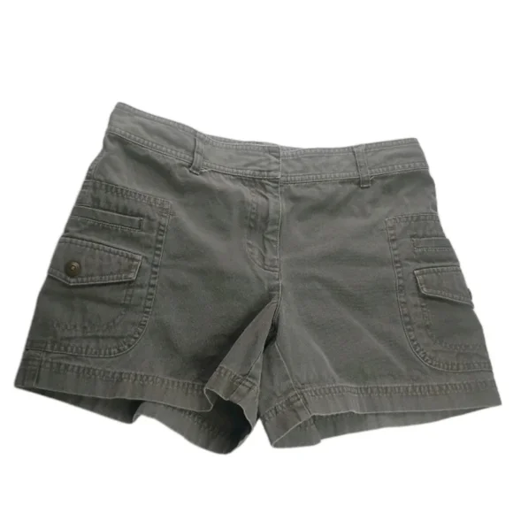 Vintage Y2K Bass Women's Cargo Shorts Green Size 6 Cotton Mid Rise - Picture 1 of 13